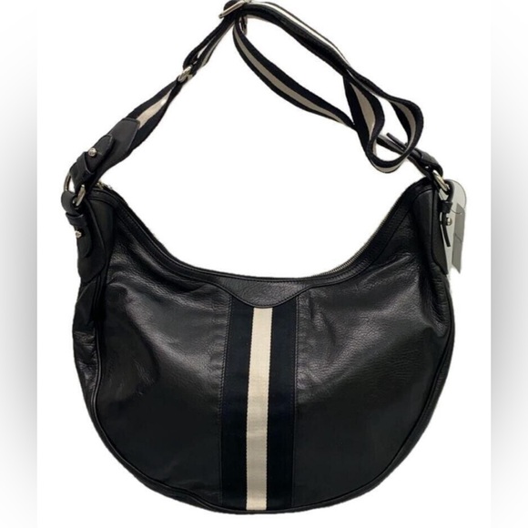 Bally Handbags - AUTHENTIC BALLY leather signature stripe shoulder bag